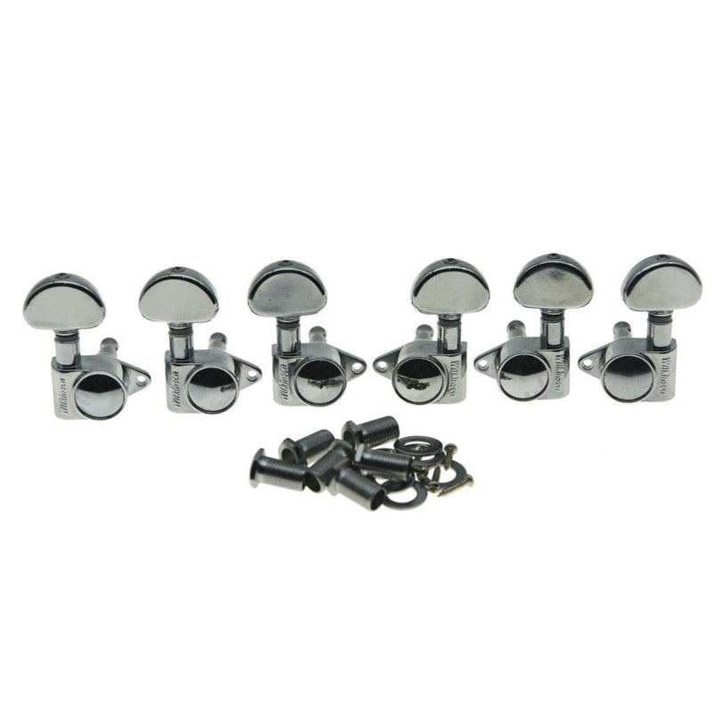 Wilkinson 3x3 ROTO Style Full Size Sealed Guitar Tuners Tuning Keys Pegs Guitar Machine Heads Fits USA Les Paul or Acoustic Guitars Chrome - Image 1
